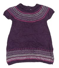 Fialové pletené šaty se vzorem H&M