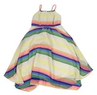Bílo-barevné pruhované šifonové šaty H&M