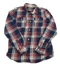 Tmavomodro-vínovo-bílá kostkovaná košile H&M