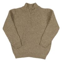 Béžový melírovaný žebrovaný svetr Matalan