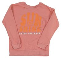 Růžová mikina s nápisem Tu