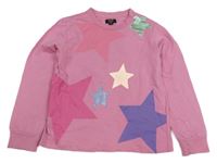 Růžové mikinotriko s hvězdami OVS