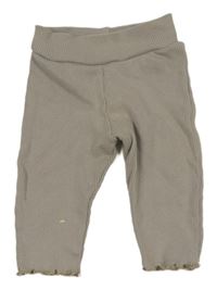 Světlehnědé žebrované legíny