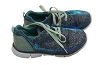 Modré třpytivé botasky vel.34