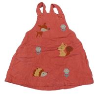 Korálové manšestrové laclové šaty se zvířaty M&Co.