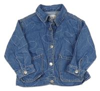 Modrá riflová bunda se srdíčky zara