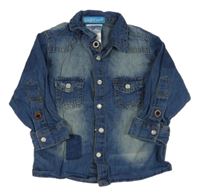 Modrá riflová košile ošoupaného vzhledu 