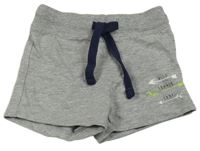 Šedé bavlněné kraťasy s nápisy ašípy Lupilu