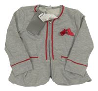 Nové - Šedá propínací mikina s mašlí Beba Kids