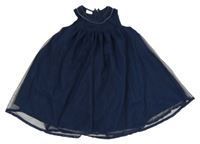 Tmavomodré tylové šaty Name it