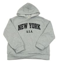 Šedá mikina s nápisem a kapucí SHEIN