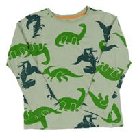 Světlezelené pyžamové triko s dinosaury WE