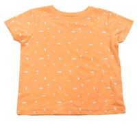 Neonově oranžové tričko s obrázky Primark