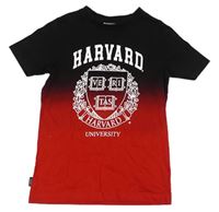 Červeno-černé tričko s logem Harvard 