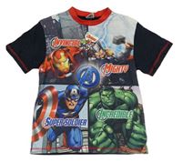 Tmavomodré tričko s hrdiny Marvel