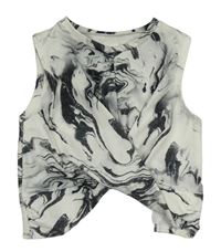 Bílo-černý nařasený crop top V by Very