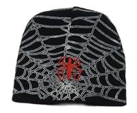Černá pletená čepice se Spider-manem 