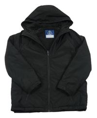 Černá šusťáková zimní bunda s kapucí George 