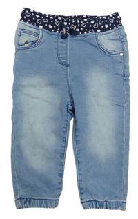 Světlemodré teplákové rifle s tmavomodrým pasem Topolino