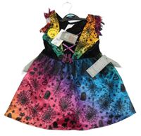 Nové - Barevné saténovo/sametové šaty s pavouky George 