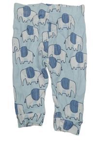 Světlemodré žebrované tepláky se slony Next