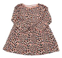 Růžovo-černo-bílé vzorované bavlněné šaty Kiki&Koko