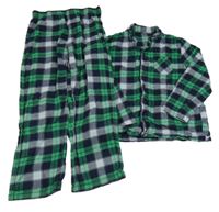 Zeleno-tmavomodré kostkované flanelové pyžamo George 