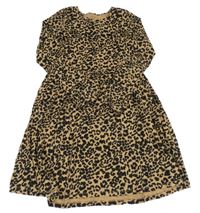 Béžovo-černé vzorované bavlněné šaty Tu