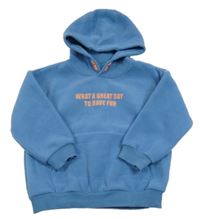 Světlemodrá fleecová mikina s nápisem a kapucí F&F