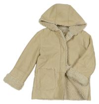 Béžová semišová zateplená bunda s kapucí Zippy