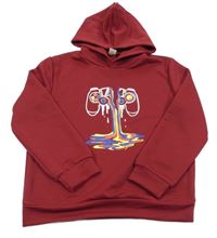 Červená mikina s ovladačem a kapucí Shein