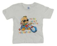 Bílé tričko s motorkou JHK