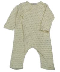 Smetanový úpletový děrovaný zavinovací overal F&F