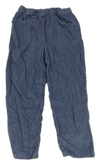 Modrošedé manšestrové kalhoty 