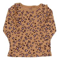 Oranžové triko se vzorem a volánky Next