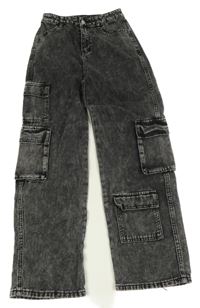 Šedé cargo wide leg rifle Shein