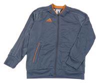 Šedá propínací sportovní mikina s logem Adidas