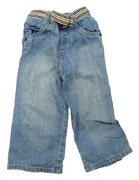 Modré rifle s našitým páskem Mothercare