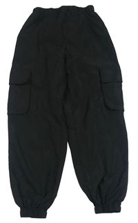 Černé cargo cuff kalhoty SHEIN