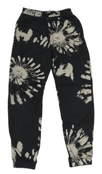 Tmavoššedo-bílo/světlešedé batikované tepláky H&M