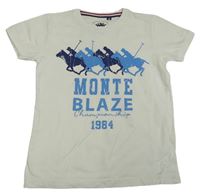 Bílé tričko s koníky a logem MONTE BLAZE