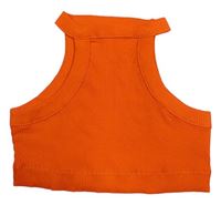 Tmavooranžový žebrovaný crop top Candy Couture