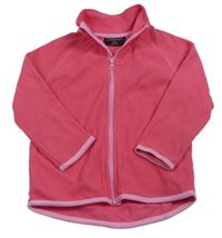 Růžová fleecová propínací mikina TESSENTIALS