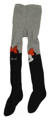 Šedo-černé punčocháče s Miínnie 