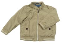 Béžový šusťákový jarní bomber s pruhy Next