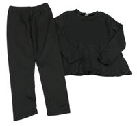 2Set - Černá žebrovaná tunika + legíny