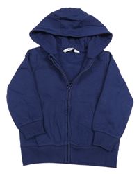 Tmavomodrá propínací mikina s dinosaurem a kapucí everyday