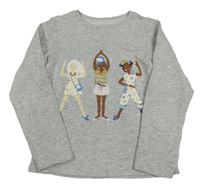 Šedá melírovaná mikina s dívkami Nutmeg