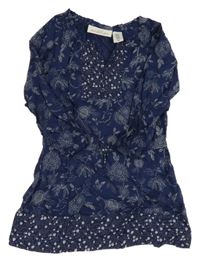 Tmavomodré šaty s kytičkami H&M