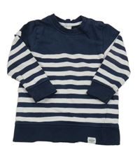 Tmavomodro-bílá pruhovaná mikina H&M